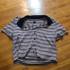 Stripped collard crop top